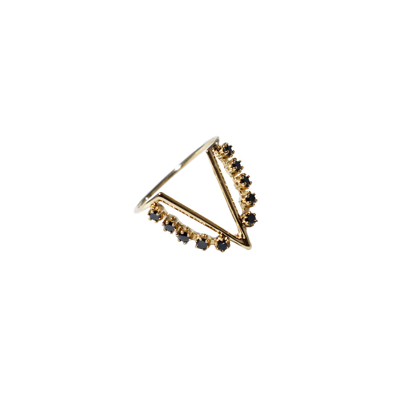 Majesty Black Diamonds Gold Ring