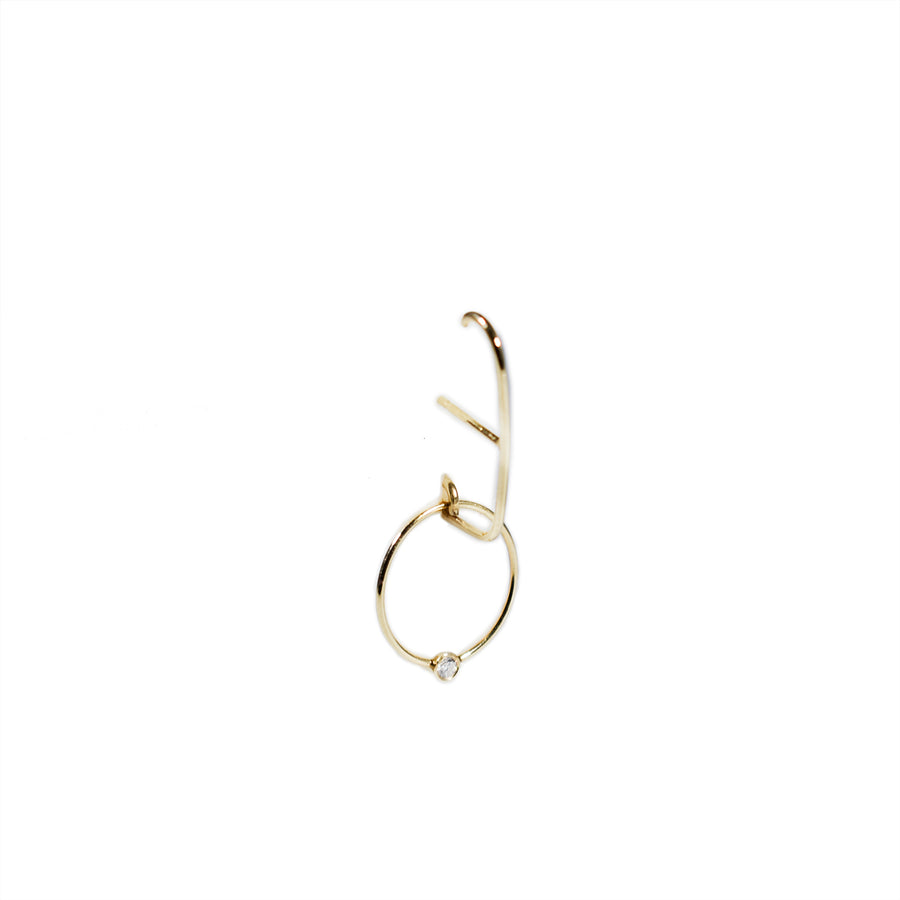 Charmante Hoop Suspender Gold Earring
