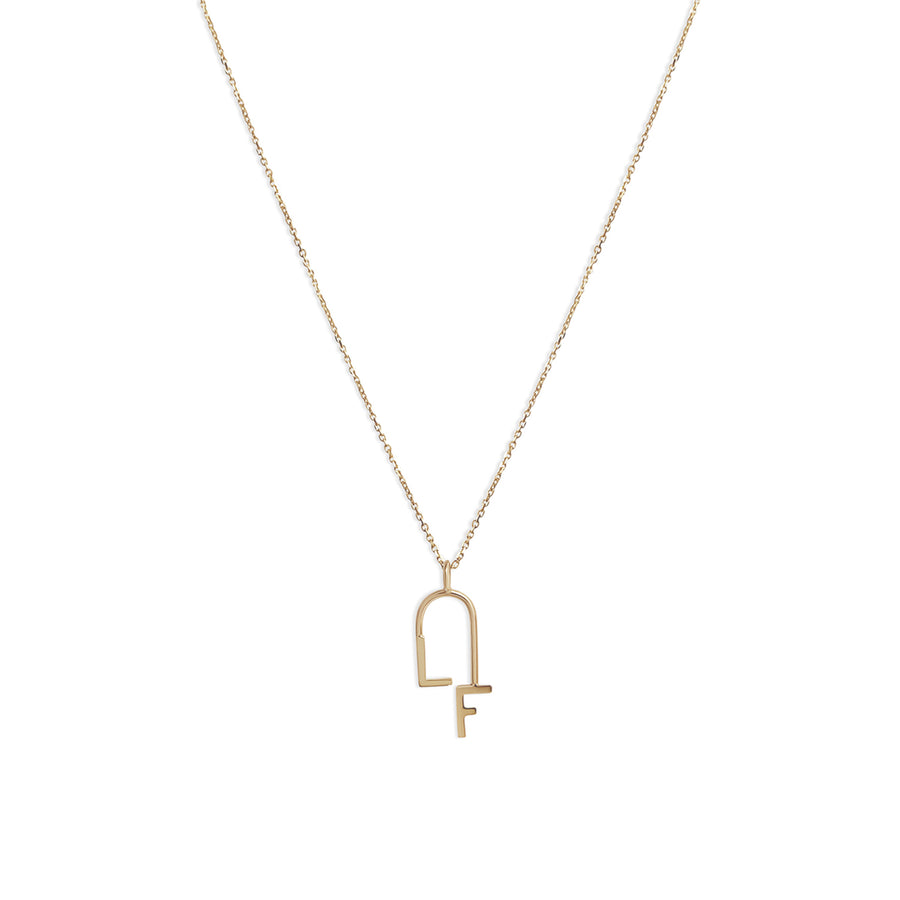 Double Initial Charm Necklace