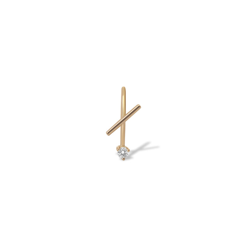 White Diamond Thread Earring