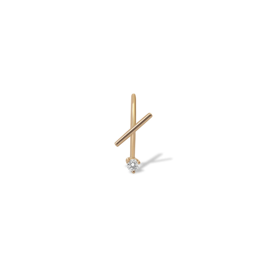 White Diamond Thread Earring