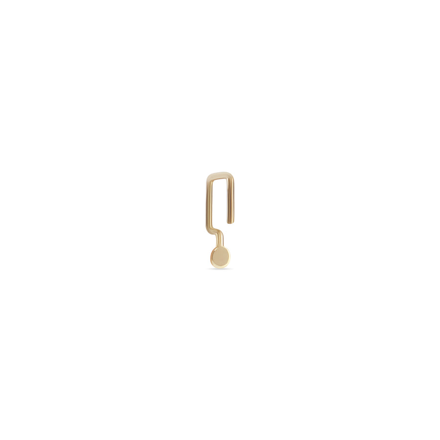 Tiny Sun Disc Gold Square Open Hoop