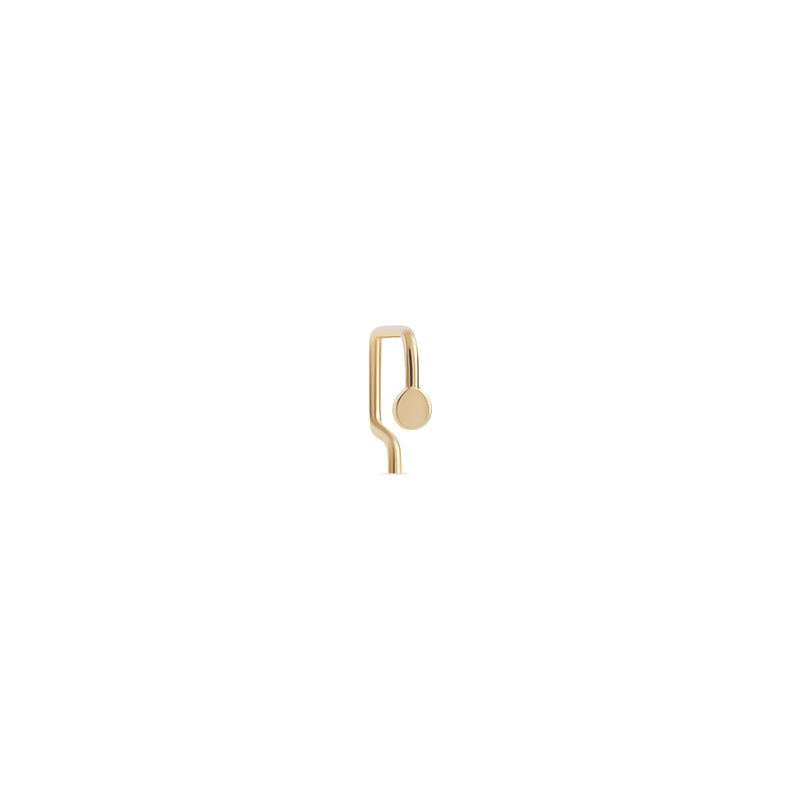 Tiny Sun Disc Gold Square Open Hoop
