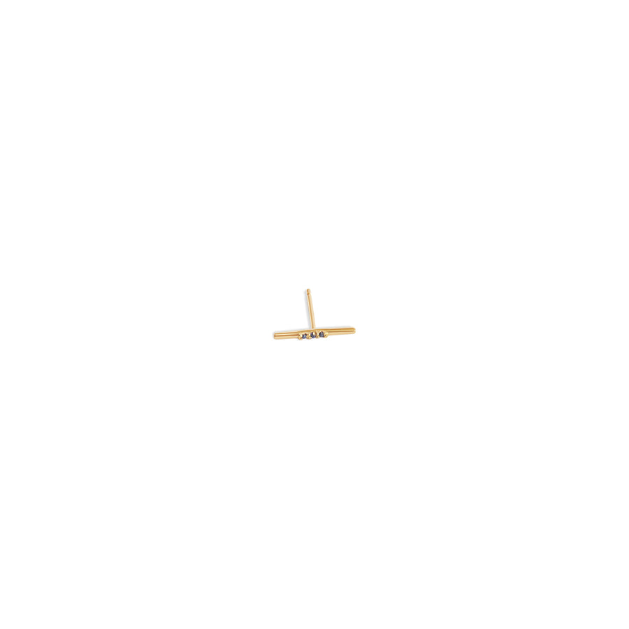 Leveled Diamond Bar Stud Earring