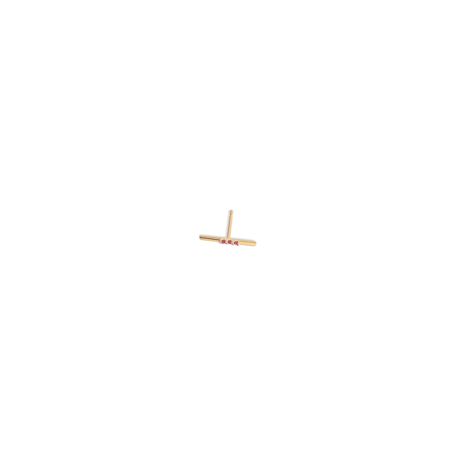 Leveled Diamond Bar Stud Earring