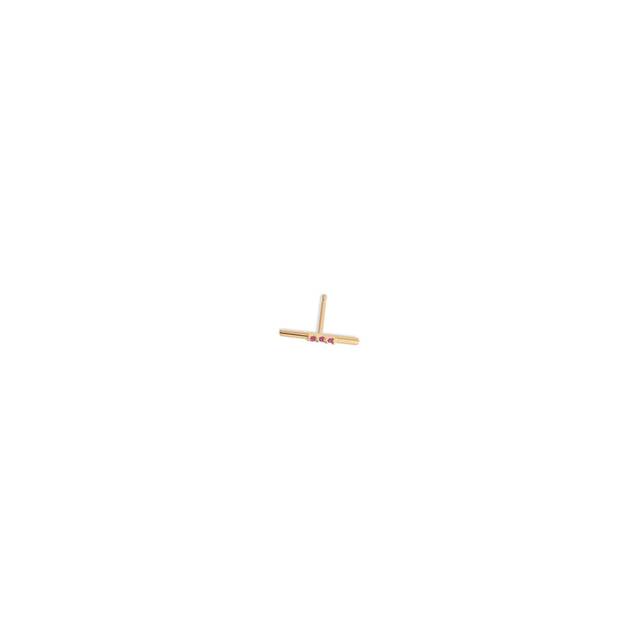 Leveled Diamond Bar Stud Earring