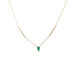 Deconstructed Emerald Bar Gold Necklace
