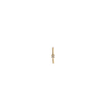 White Diamond Tiny Gold Square Open Hoop