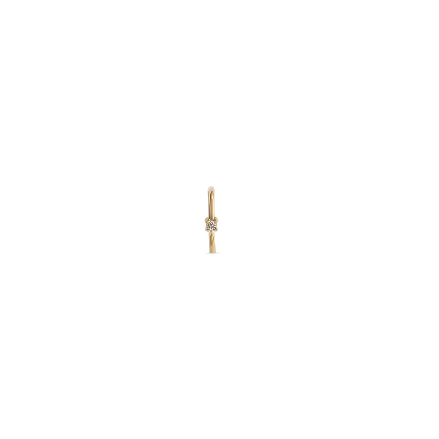 White Diamond Tiny Gold Square Open Hoop