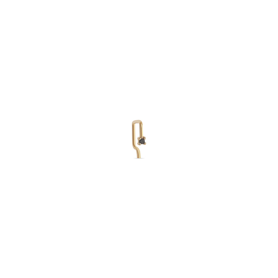 Black Diamond Tiny Gold Square Open Hoop