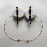 Black Tourmaline Orbit  Hoops