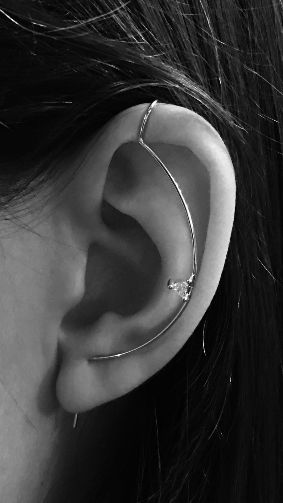 Diamond Element Needle Earring