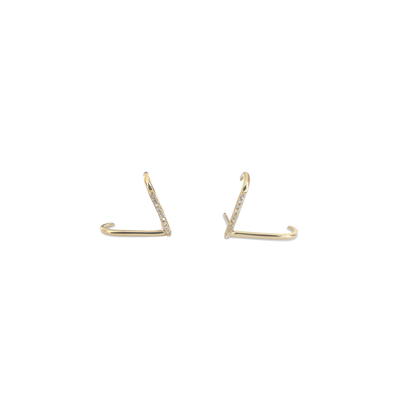 Pave Diamond Vector Cuff Earring