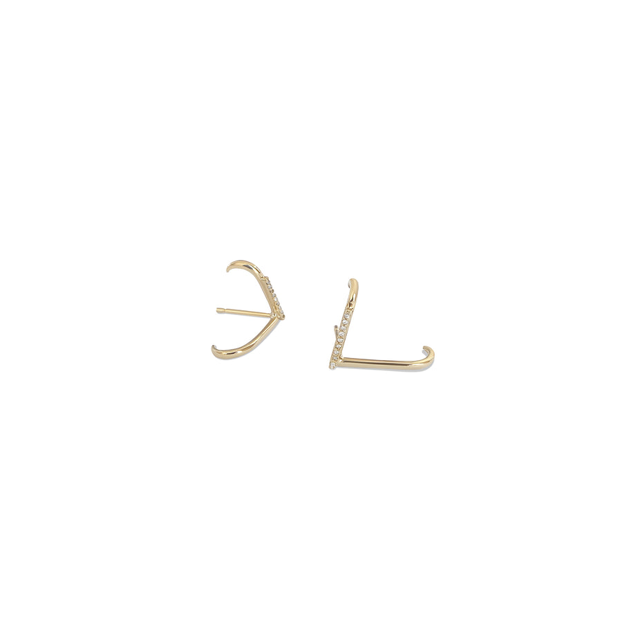 Pave Diamond Vector Cuff Earring