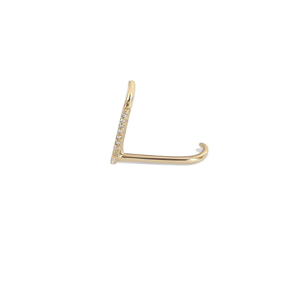 Pave Diamond Vector Cuff Earring