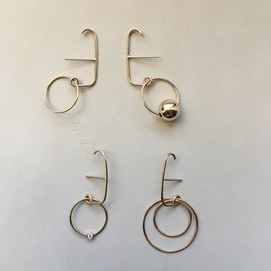 Charmante Hoop Suspender Gold Earring