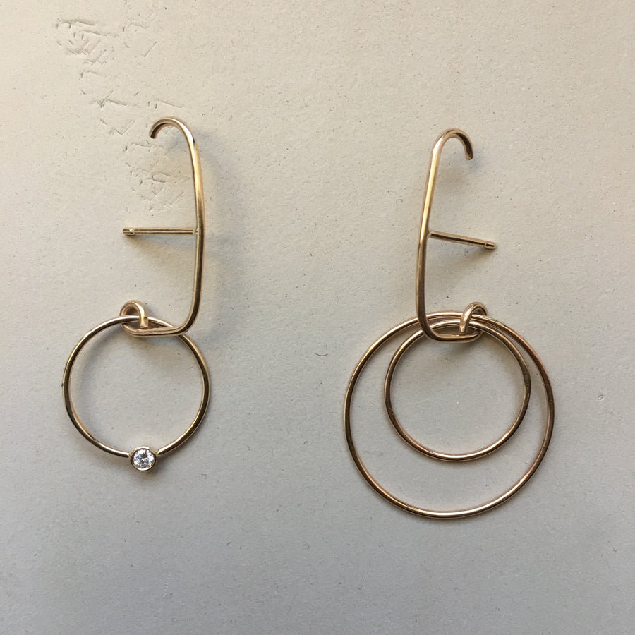 Charmante Hoop Suspender Gold Earring