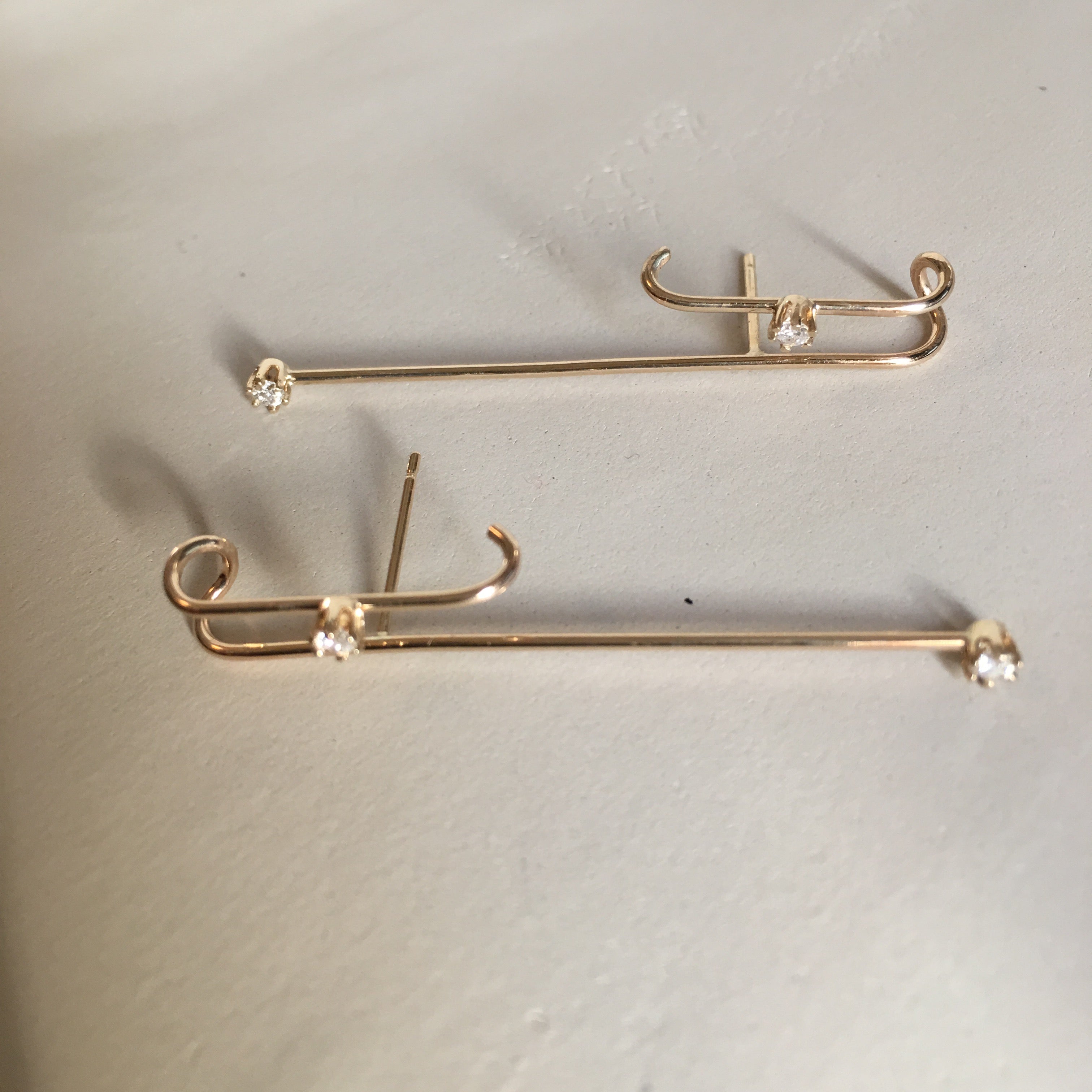 Dama Diamond Drama Gold  Suspender  Earrings
