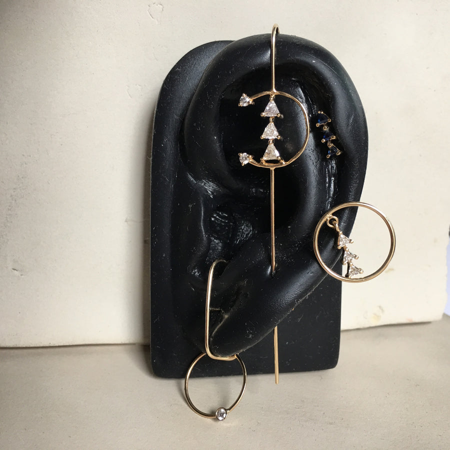 Charmante Hoop Suspender Gold Earring