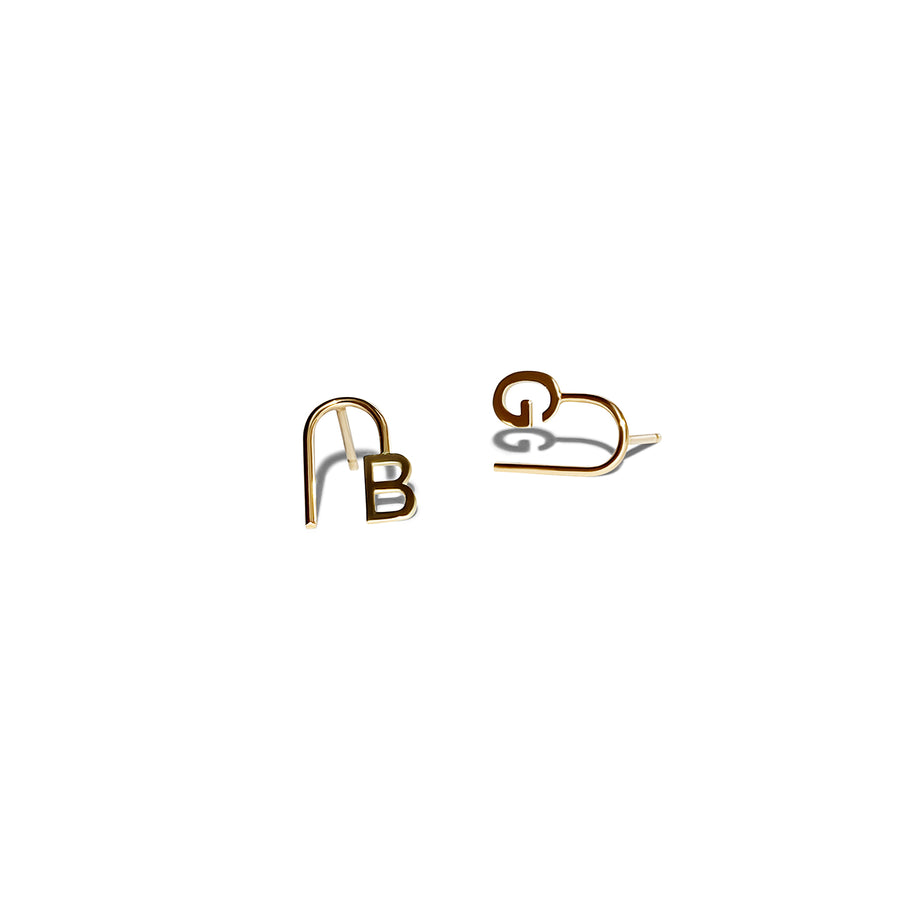Single Initial Stud Earring