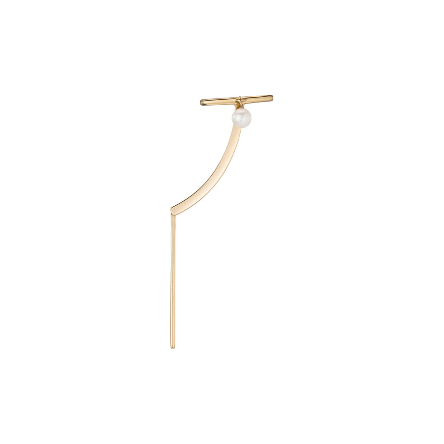 Margie Pearl Cuff Needle Gold Earring