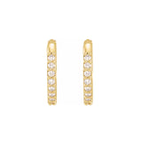 Mini Gold Hoop With Pave Diamond