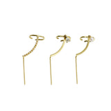 Daina Cuff Needle Gold Earring