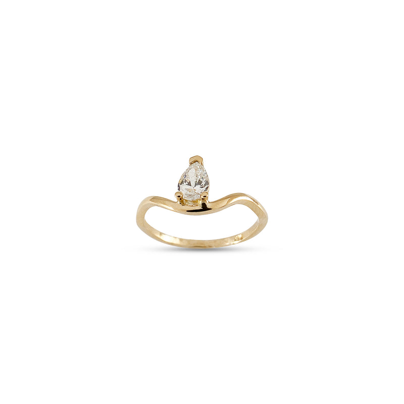 Solitaire Drop Nalu Band Ring