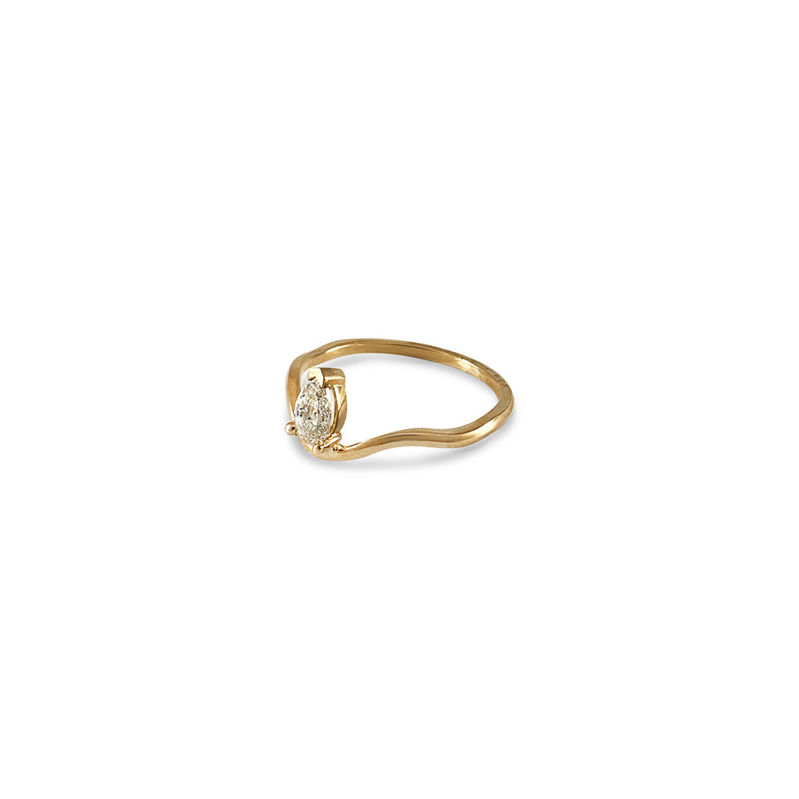 Solitaire Drop Nalu Band Ring