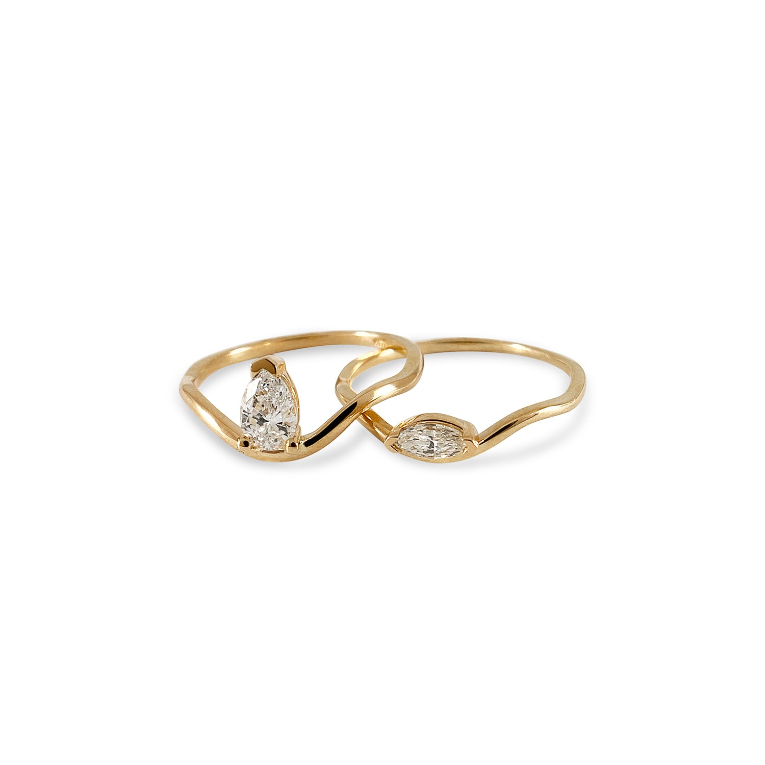 Contour — Element Band Ring (Pear Drop Diamond)
