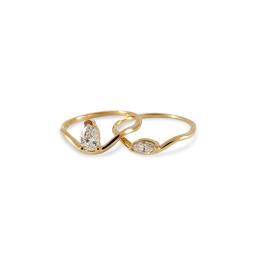 Solitaire Drop Nalu Band Ring