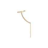 Pave Diamond Cuff Needle Gold Earring