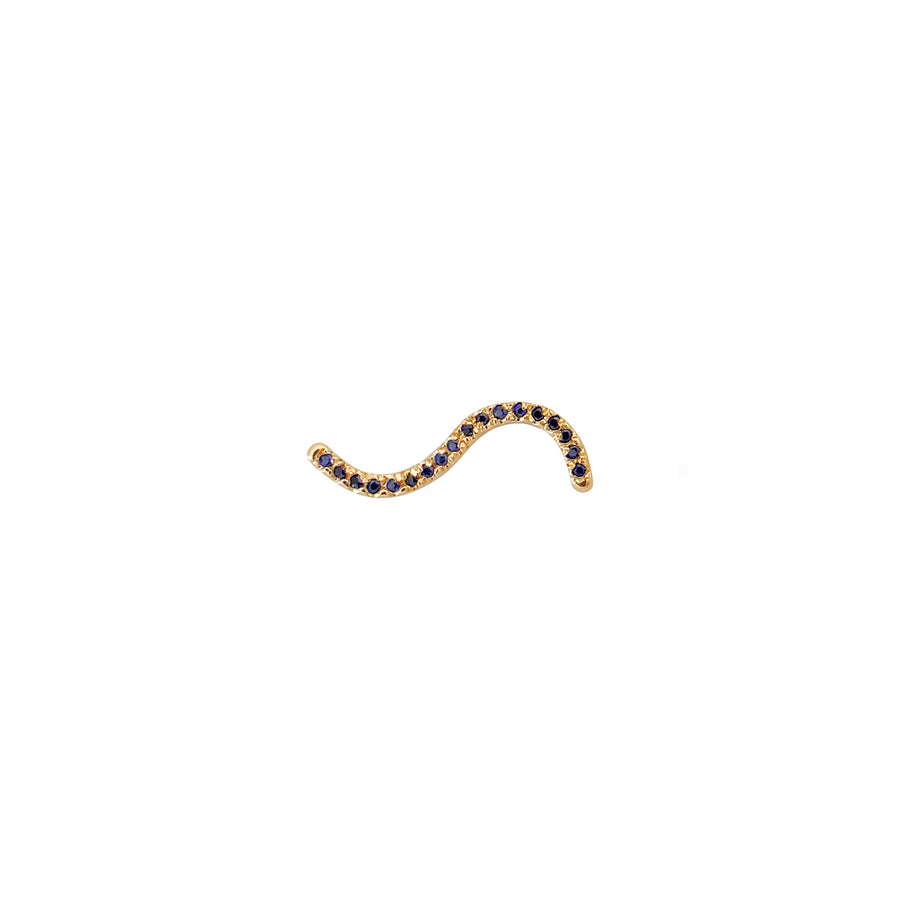 Sapphire Pave Wave Stud Earring (single)