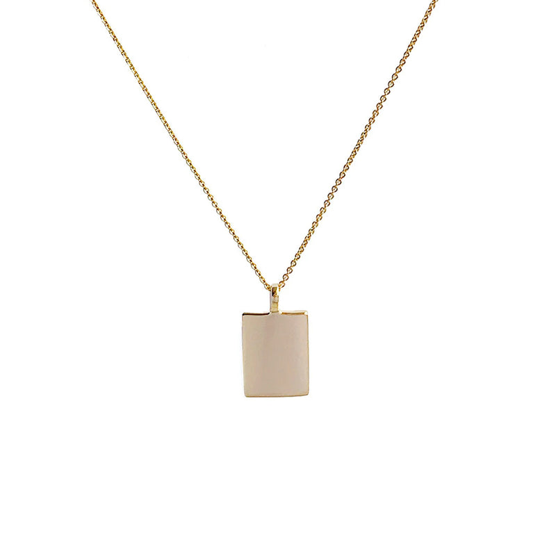 Rectangle Gold Pendant Necklace