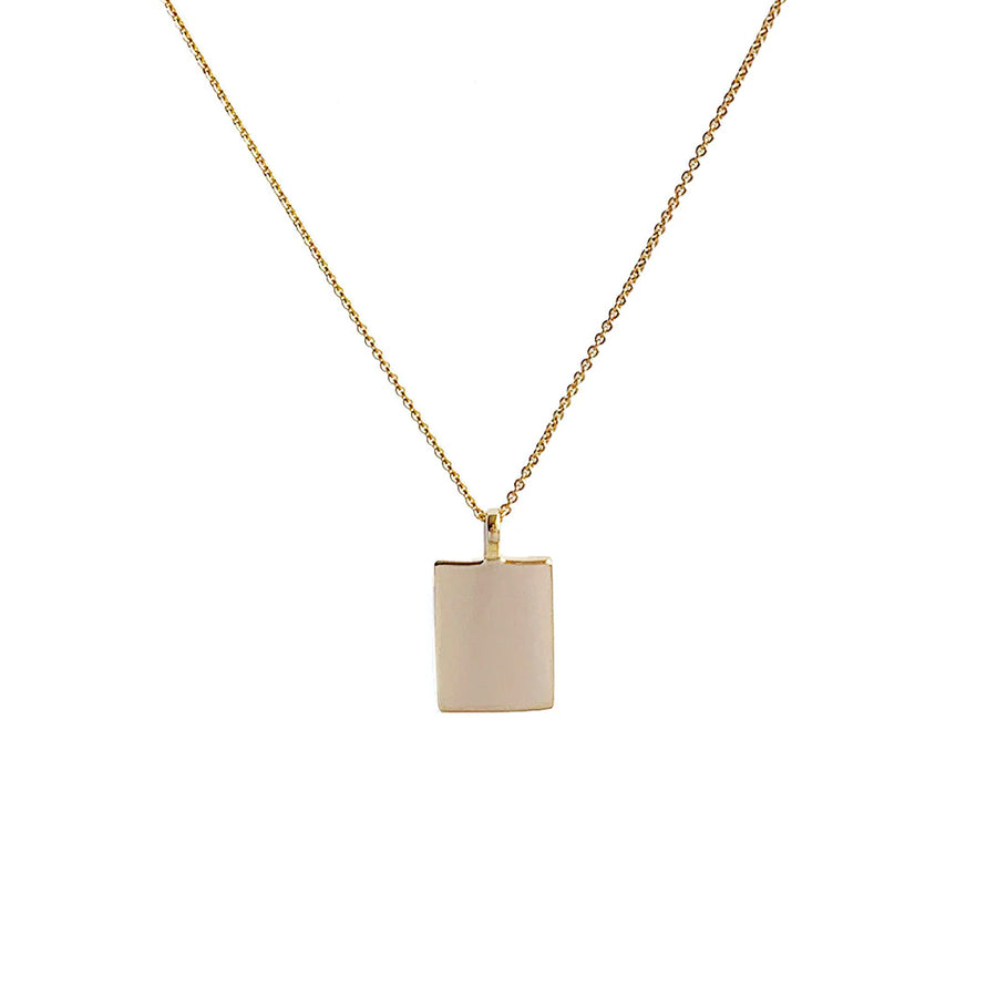 Rectangle Gold Pendant Necklace