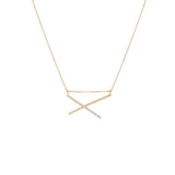Horizon Cross Bar Gold Necklace