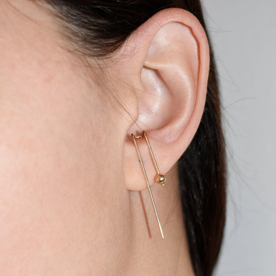 Ayasha Ball Drop Gold Suspender Earring