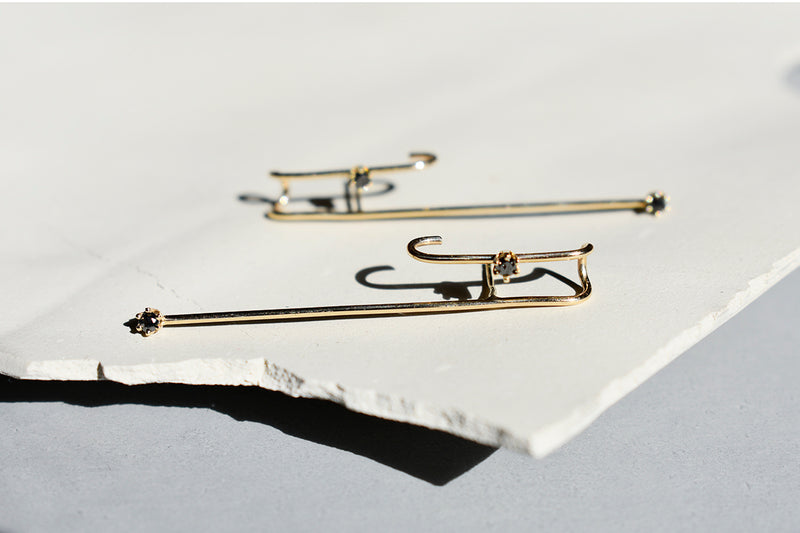 Dama Diamond Drama Gold  Suspender  Earrings