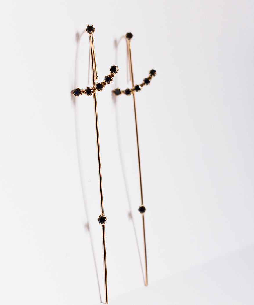 Axis — Meridian Needle Earring (Black Diamond)