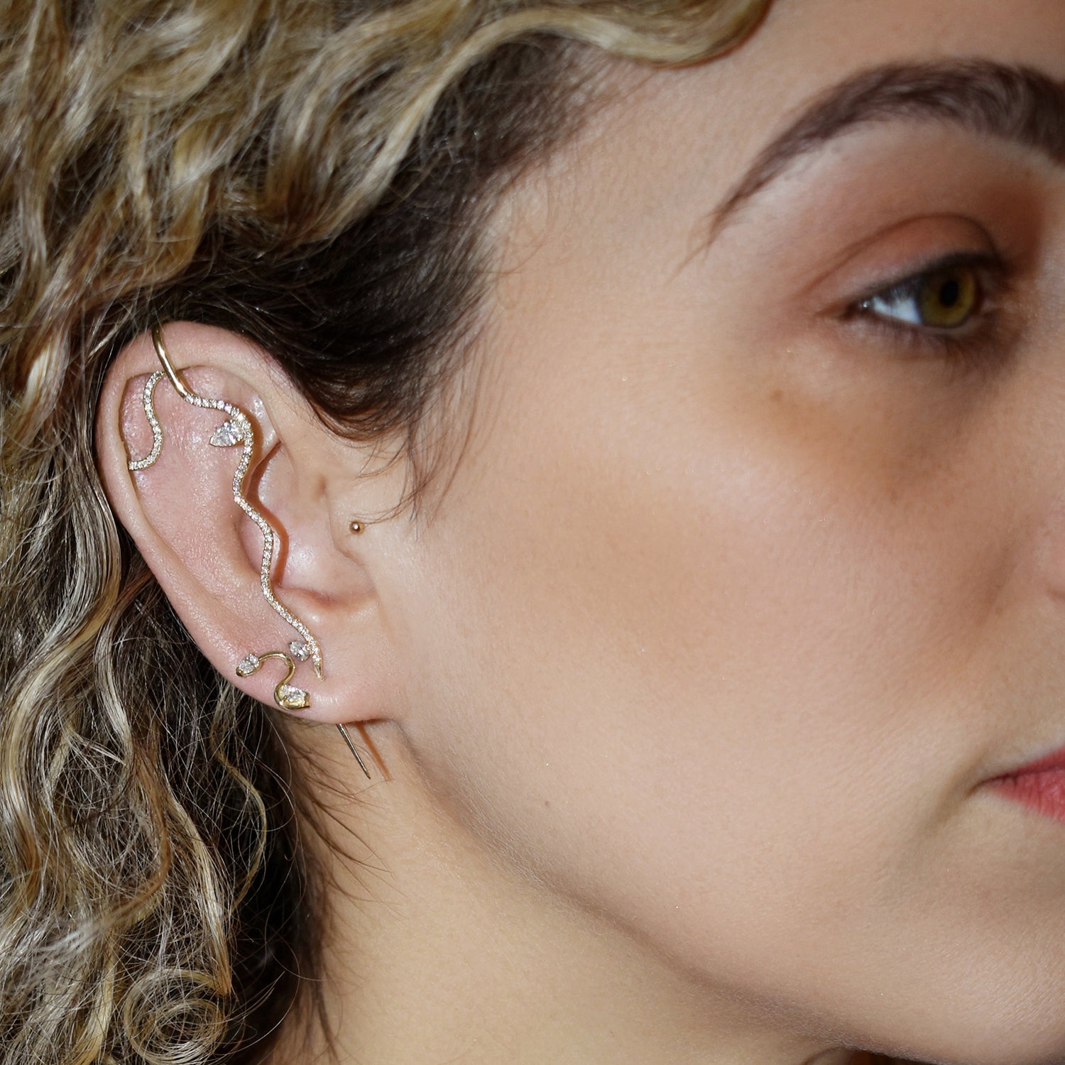 Contour —  Pavé Stud Earring