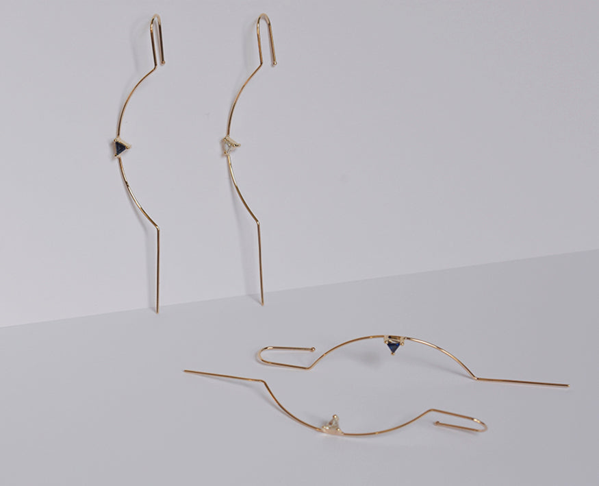 Diamond Element Needle Earring