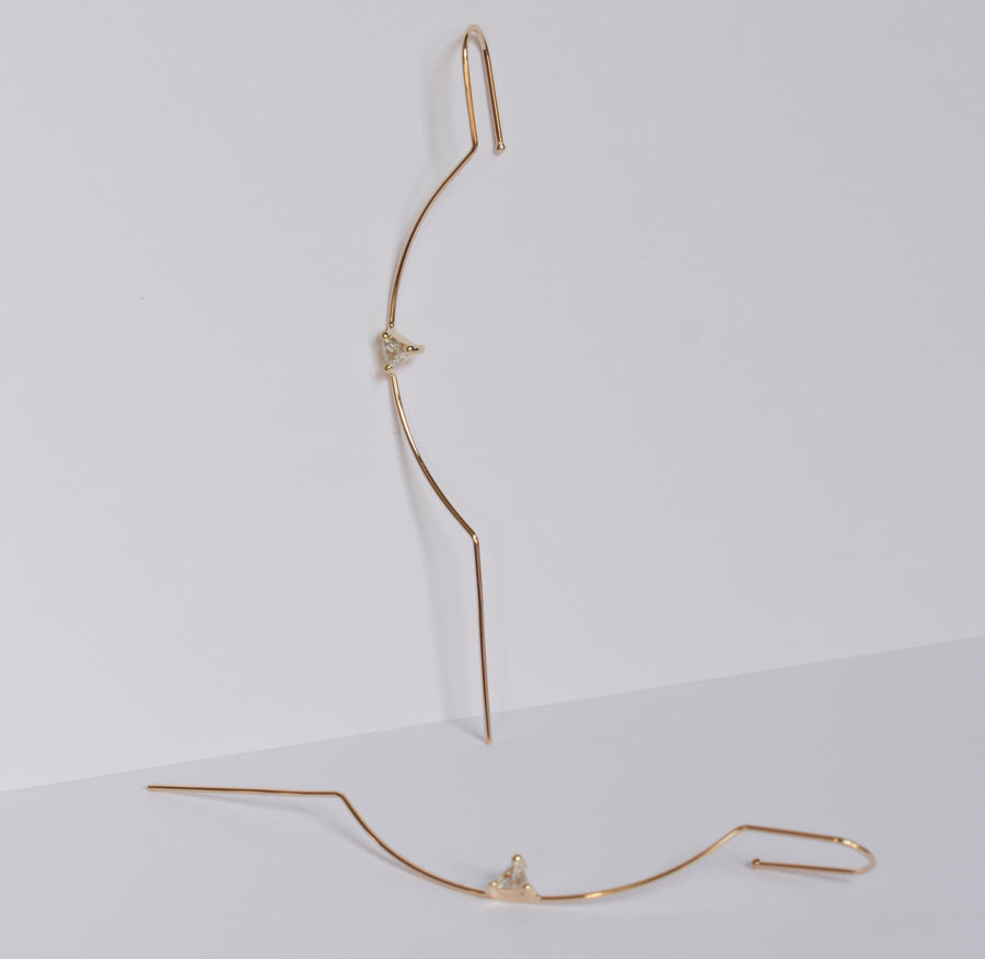 Diamond Element Needle Earring