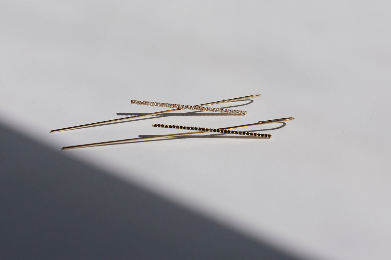 Axis — Horizon Needle Earring (Black Diamond)