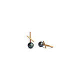 Black Pearl Horizon Mini Thread Earring