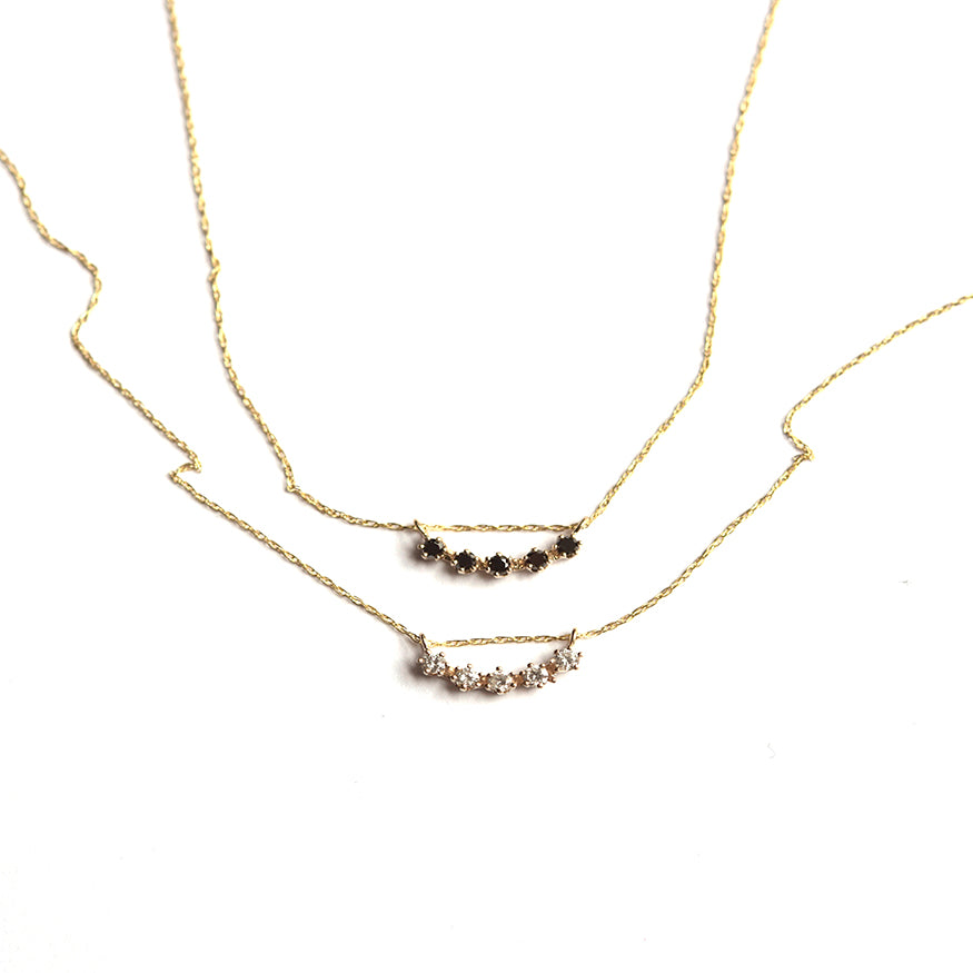 Majesty Curve Necklace Black Diamonds