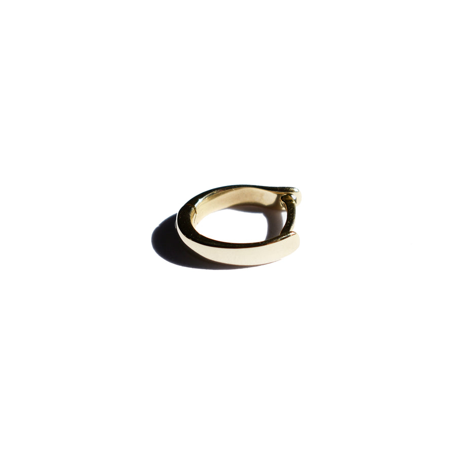 Shield Oval Hoop Gold Earring