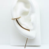 Mono Cuff Needle Gold Earring