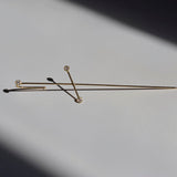 Three Pointer Needle Earring White Diamonds