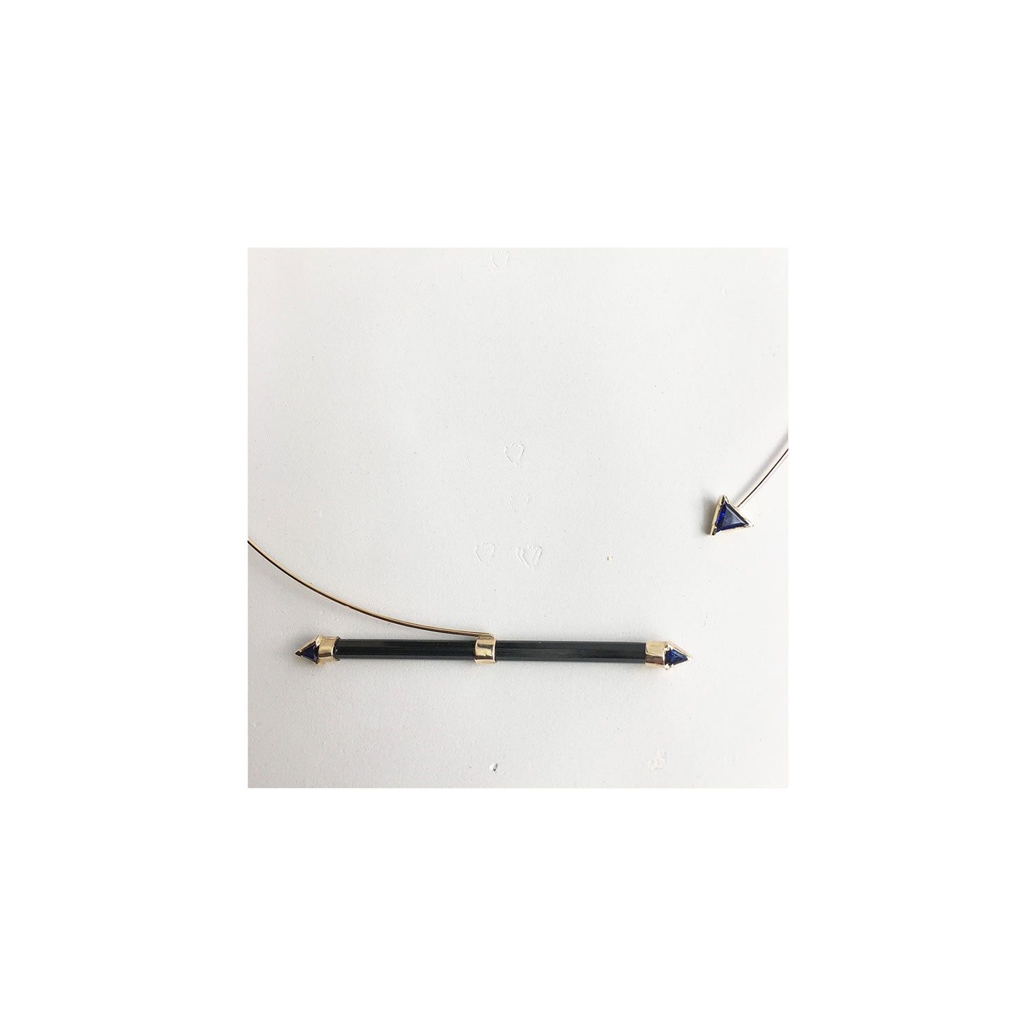 Axis — Horizon Cuff Necklace (Sapphire & Tourmaline)