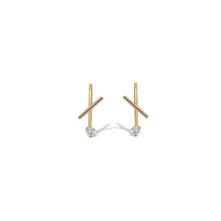 White Diamond Thread Earring